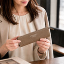 [French calf]<br>zipper pencil case<br>color: taupe