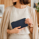 [French calf] <br>L zip long wallet<br>color: navy<br>[Scheduled to arrive in mid-August]