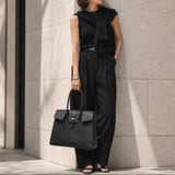 [Shrink leather x croco pattern leather]<br>Voyage L bag<br>color: black