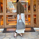 [Shrink leather] <br>round shoulders<br>color: ethane gray