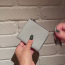 [クロコパターンレザー] <br>ハーフLジップウォレット<br>color：ブラック