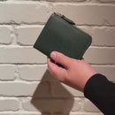 [French calf] <br>Half L zip wallet<br>color: Dark brown