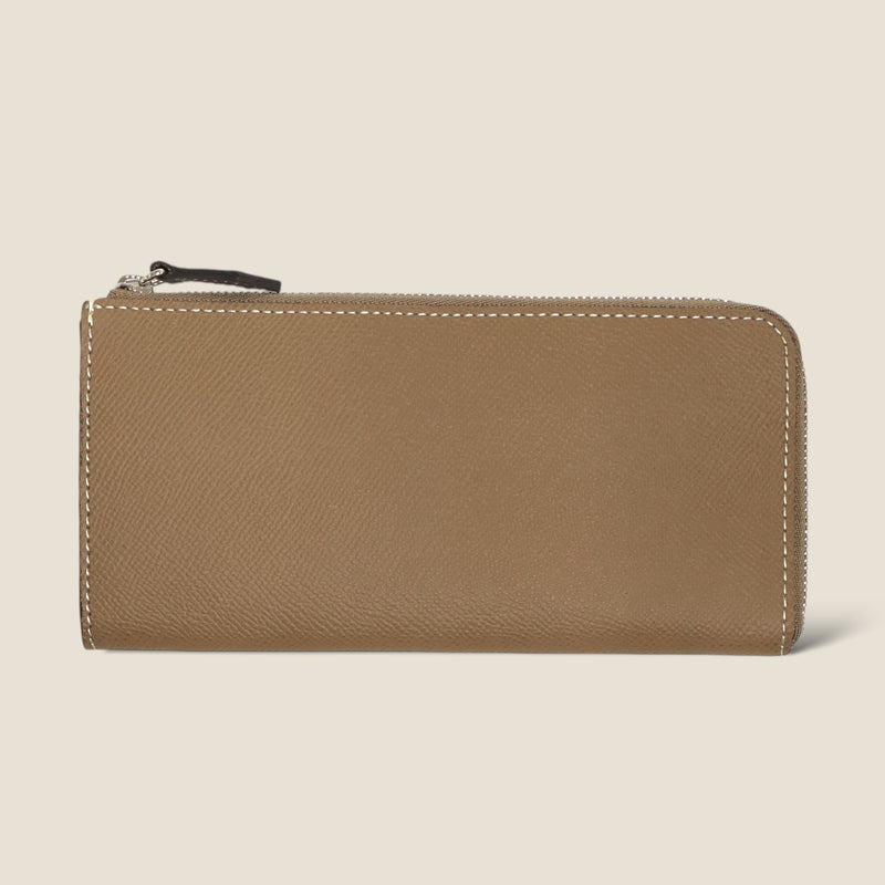 [French calf] <br>L Zip long wallet<br>color: Tope