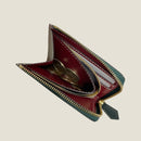 [フレンチカーフ] <br>ハーフLジップウォレット<br>color：ダークグリーン