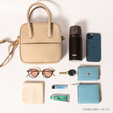 [Shrink leather]<br>postman mini shoulder<br>color: taupe