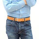 [Salvage PROJECT]<br>[Croc pattern leather] <br>35mm belt <br>color: camel
