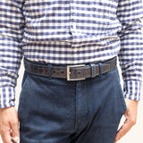 [Salvage PROJECT]<br>[Croc pattern leather] <br>35mm belt<br>color: ink blue