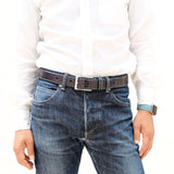 [Salvage PROJECT]<br>[Croc pattern leather] <br>35mm belt<br>color: ink blue