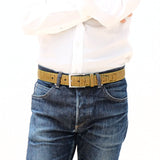 [Salvage PROJECT]<br>[Croc pattern leather] <br>35mm belt<br>color: khaki