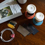 [French calf] <br>coaster<br>color: Jean blue