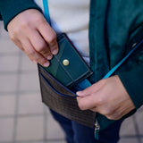 [French calf] <br>mini snap wallet<br>color: dark green