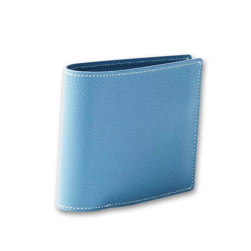 [French Calf] <br> International wallet <br> Color: Aqua Blue