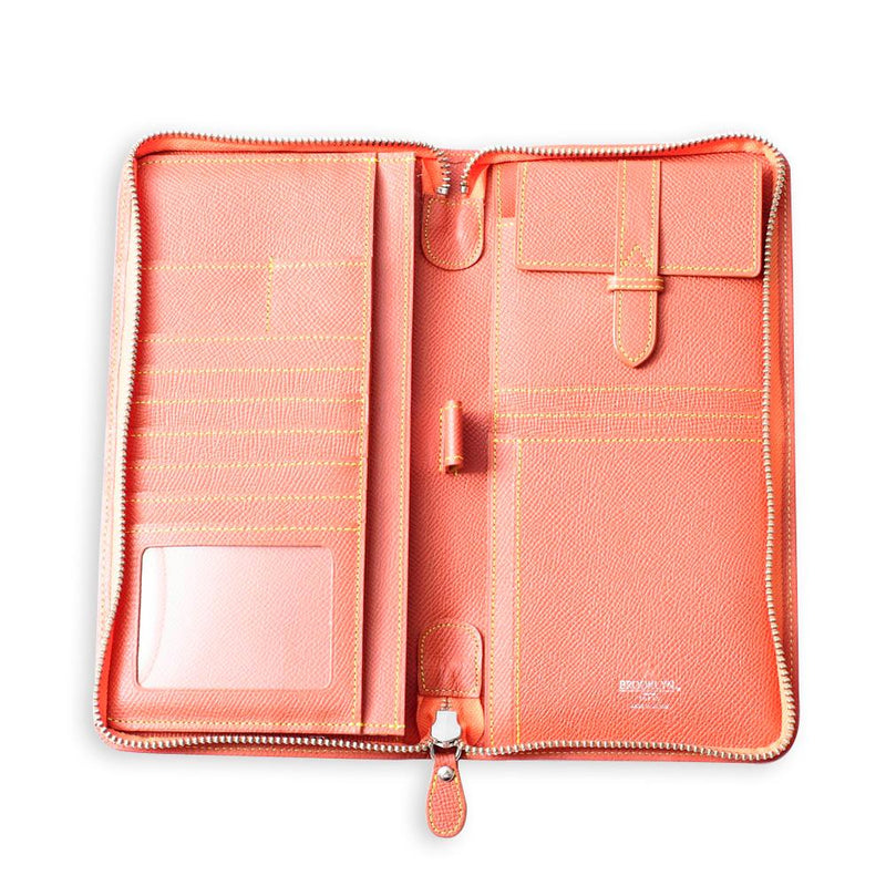 [フレンチカーフ] <br>パスポートケース <br>color：オレンジ