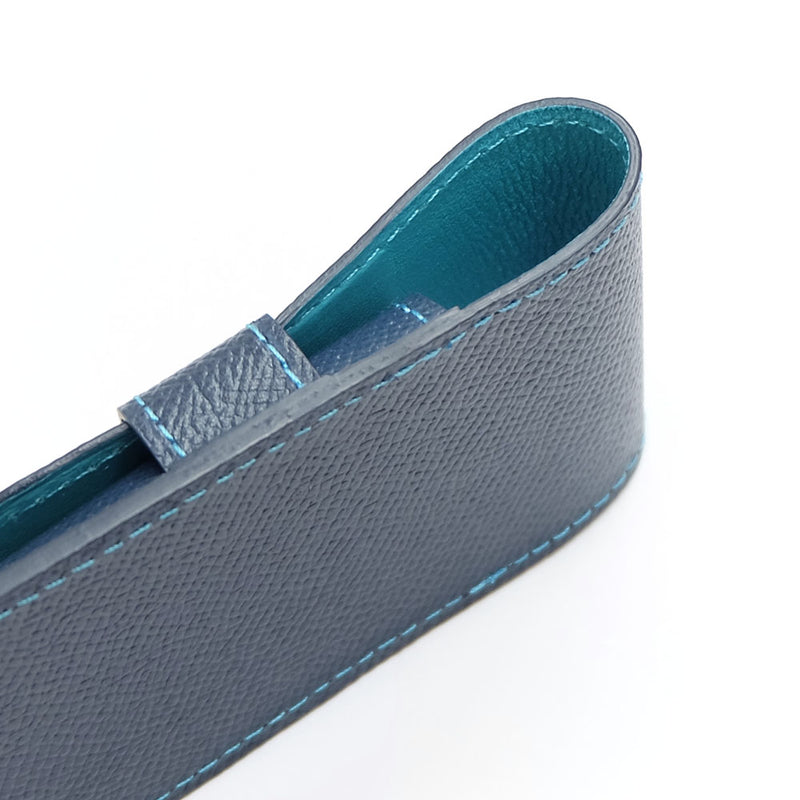 [French calf] <br> 3 pen case <br> color: Ink blue <br> [Made to order]