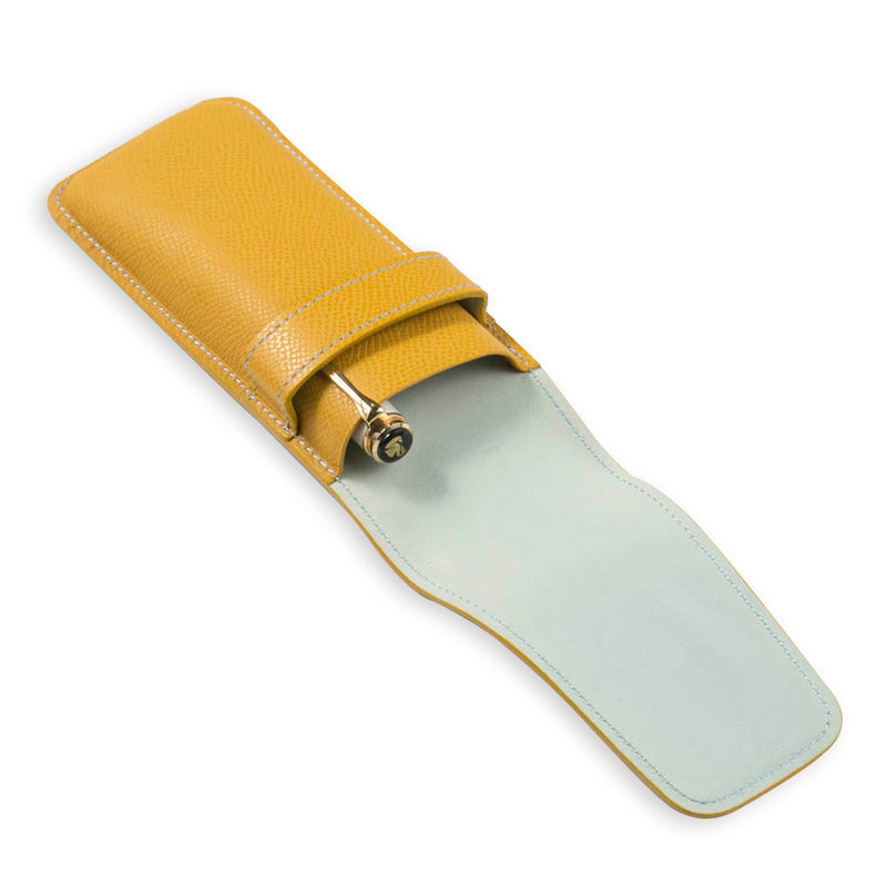 [French calf] <br> 3 pen case <br> color: yellow <br> [Made to order]