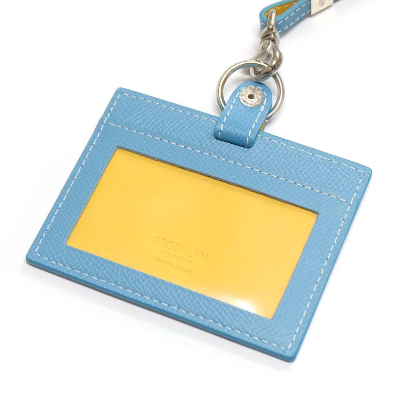 [French calf] <br> Both sides of ID strap <br> color: Aqua Blue