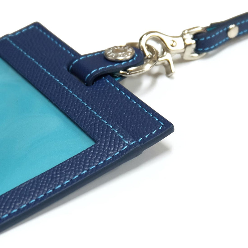 [French calf] <br> Both sides of ID strap <br> color: Ink blue