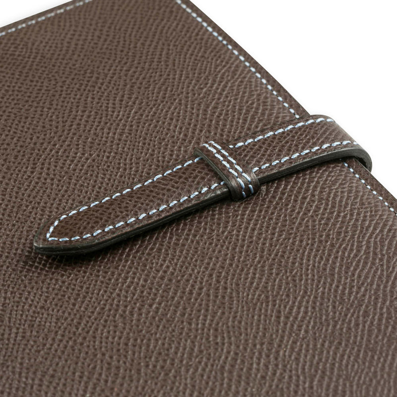 [French calf] <br> 16 x 19.2 Notebook cover <br> Color: Dark Brown
