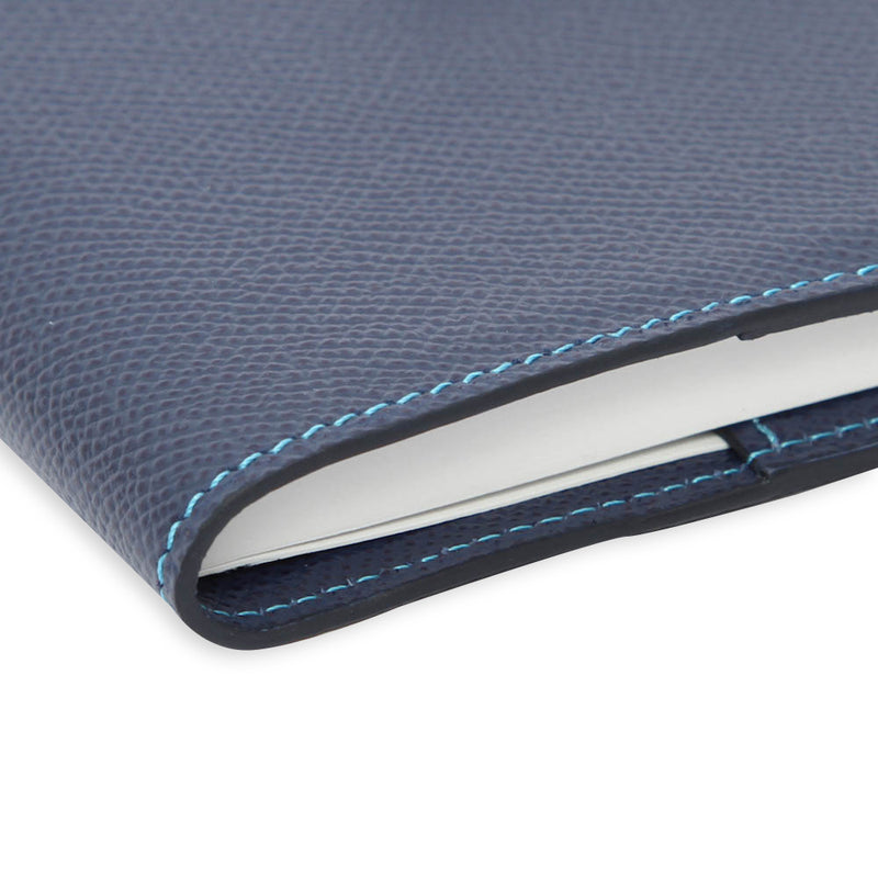 [French calf] <br> A6 notebook cover <br> color: Ink blue