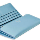[French calf] <br> Long wallet with belt <br> color: Aqua Blue