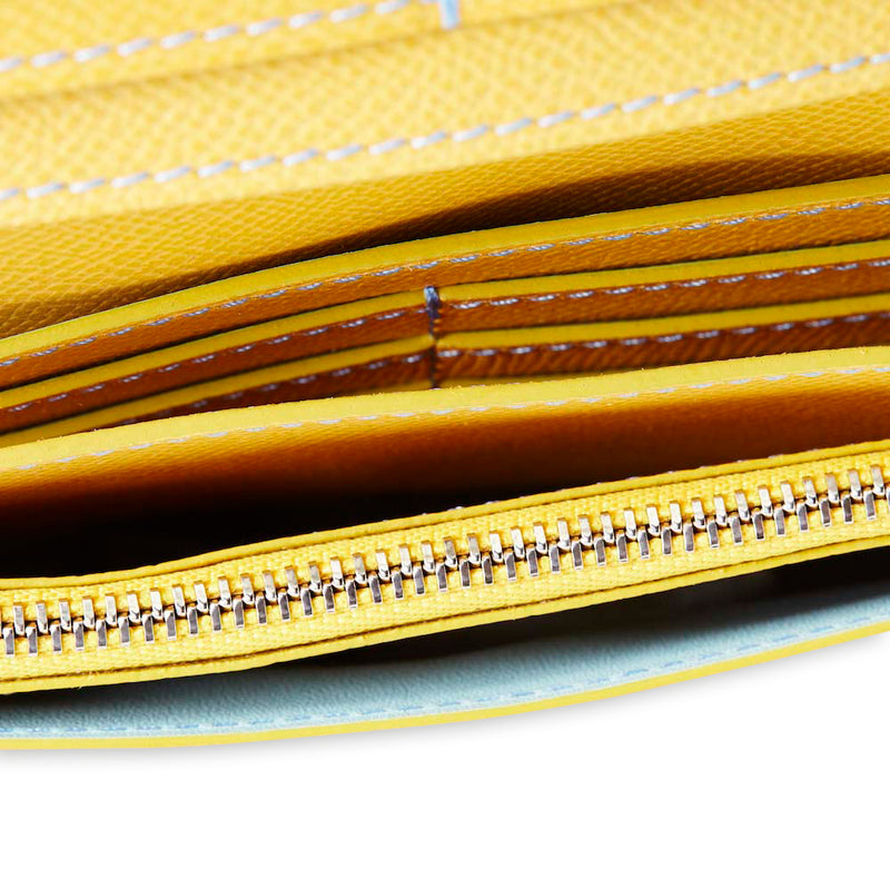 [French calf] <br> Long wallet with belt <br> Color: Yellow