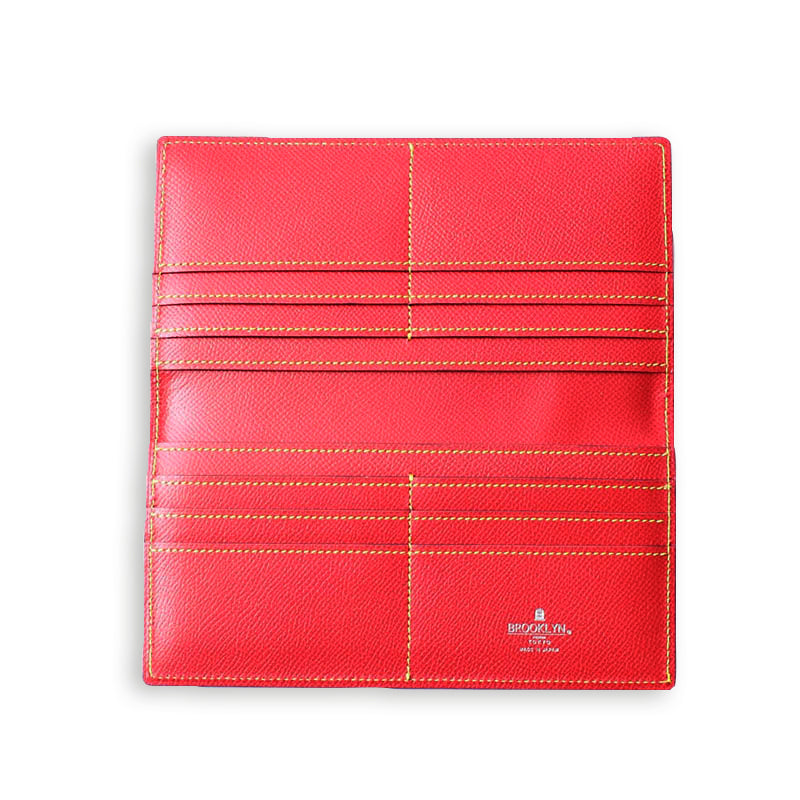 [French calf] <br> Long wallet (no coin purse) <br> COLOR: Red