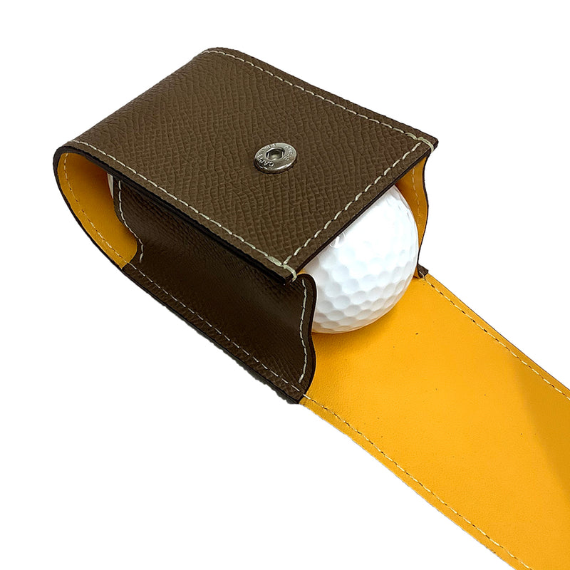 [French calf] <br> Golf ball case <br> color: Tope