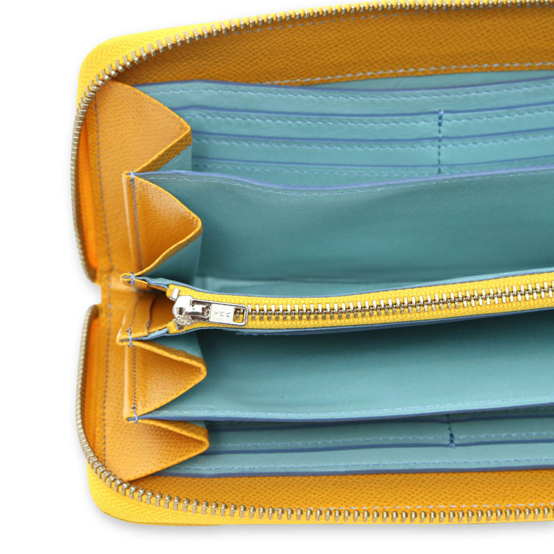 [French calf] <br> Round zip long <Standard> <br> COLOR: Yellow <br> [Made to order]