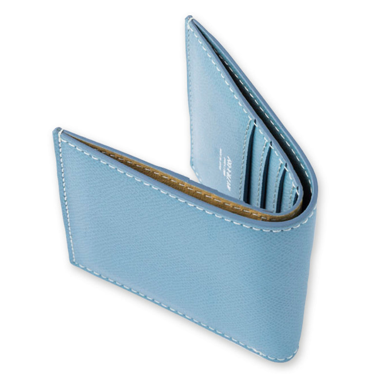[French calf] <br> Mini wallet <br> color: Aqua Blue