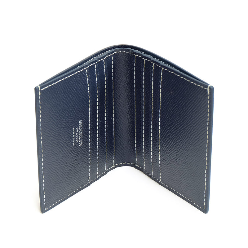[French calf] <br> Mini wallet <br> COLOR: Navy x off -white stitch <br> [Made -to -order]