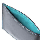[French calf] <br> Mini wallet <br> color: Navy x turquoise stitch
