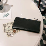 [French calf] <br>L zip long wallet<br>color: dark green