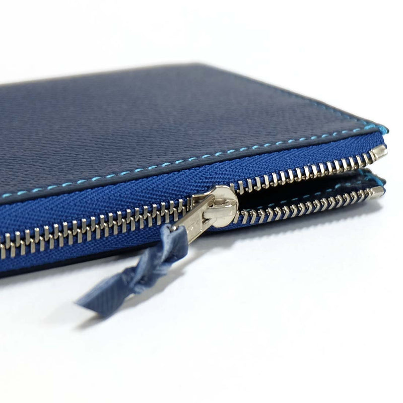 [French calf] <br> l Zip long wallet <br> color: Ink blue