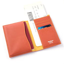[フレンチカーフ] <br>内盛りパスポートケース<br>color：オレンジ<br>【受注生産】