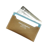 [French calf] <br>compact card case<br>Color: Taupe x Jean Blue