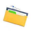 [French calf] <br> Compact card case <br> COLOR: Yellow x Ink blue