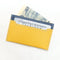 [French calf] <br> Compact card case <br> COLOR: Yellow x Ink blue