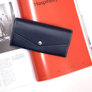 [French calf] <br> flap long wallet <br> color: Navy x off -white stitch