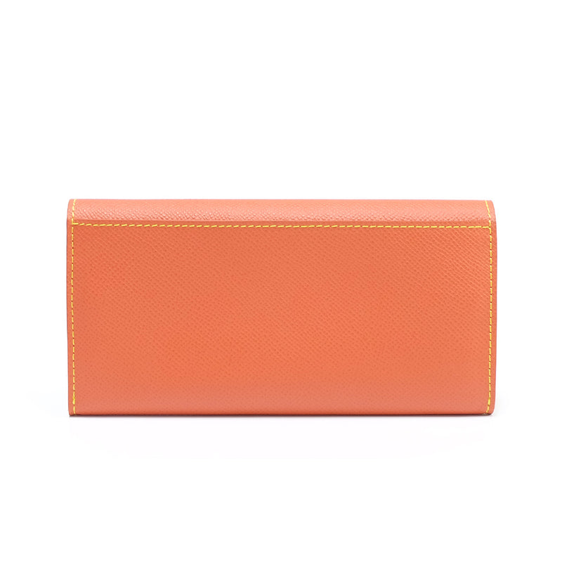 [French calf] <br> Flap long wallet <br> color: Orange <br> [Reservation sale]