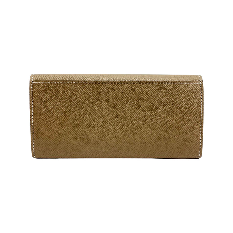 [French calf] <br> Flap long wallet <br> Color: Tope