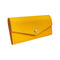 [French calf] <br> Flap long wallet <br> Color: Yellow