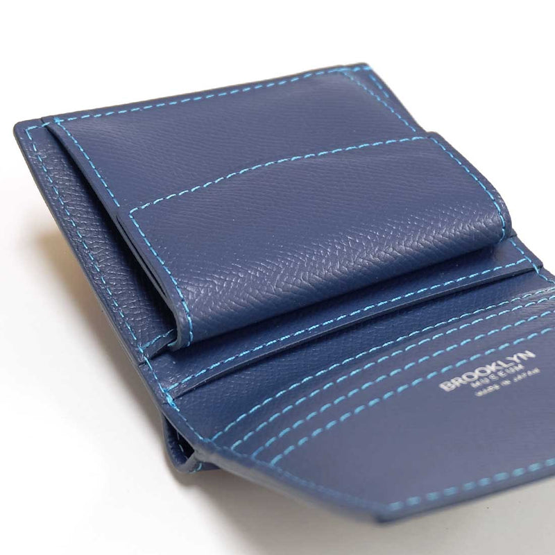 [French calf] <br> Mini wallet (with coin purse) <br> color: Ink blue