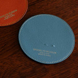 [French calf] <br>coaster<br>color: Jean blue