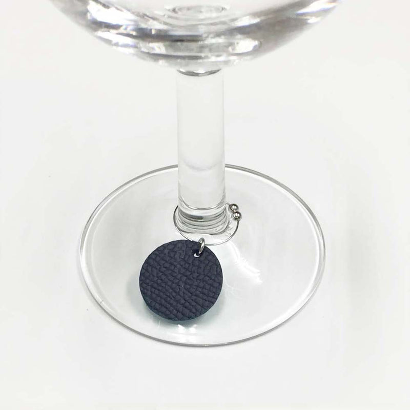 [French calf] <br> Glass charm <br> Color: Navy <br> [Made to order]