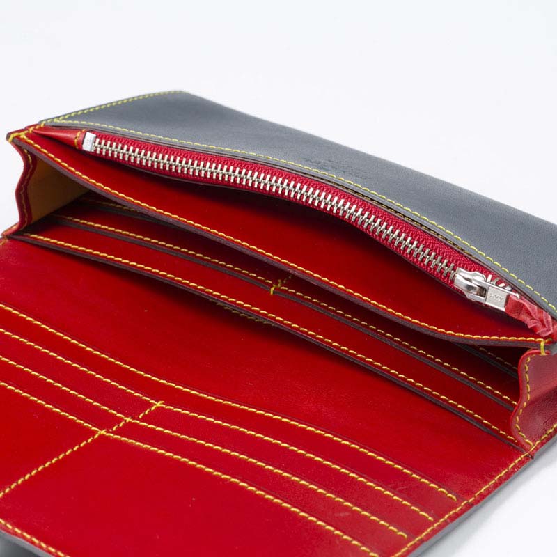 [Yamato] <br> Long wallet with belt <br> COLOR: Gray x red