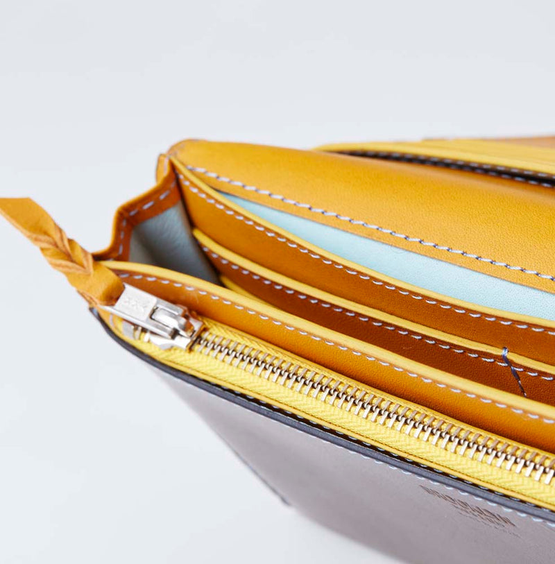 [Yamato] <br> Long wallet with belt <br> COLOR: olive x yellow <br> [Made to order]
