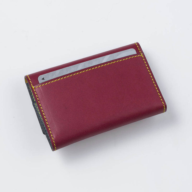 [Yamato] <br> Combi three -fold key case <br> color: Bordeaux x Gray <br> [Made -to -order production]