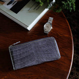 [Color Crocodile] <br>L zip long wallet<br>color: gray<br>[Made to order]