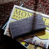 [Color Crocodile] <br>L zip long wallet<br>color: gray<br>[Made to order]