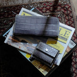 [Color Crocodile] <br>mini snap wallet<br>color: gray<br>[Made to order]